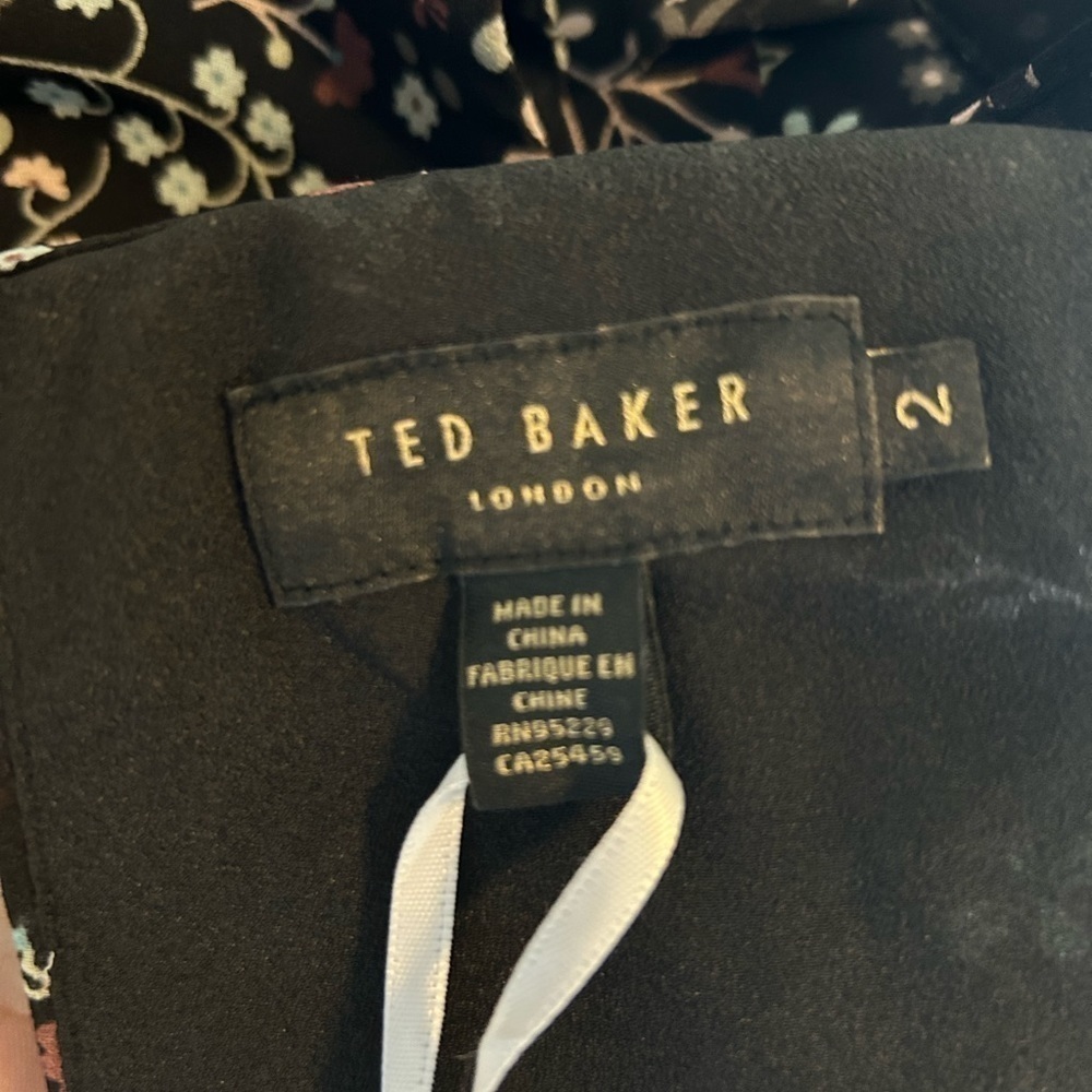 TED Baker Black Marcila Hazel High Neck Wide Leg Floral Jumpsuit - Picture 9 of 9